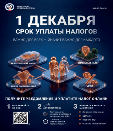 Оплата налогов до 1 декабря